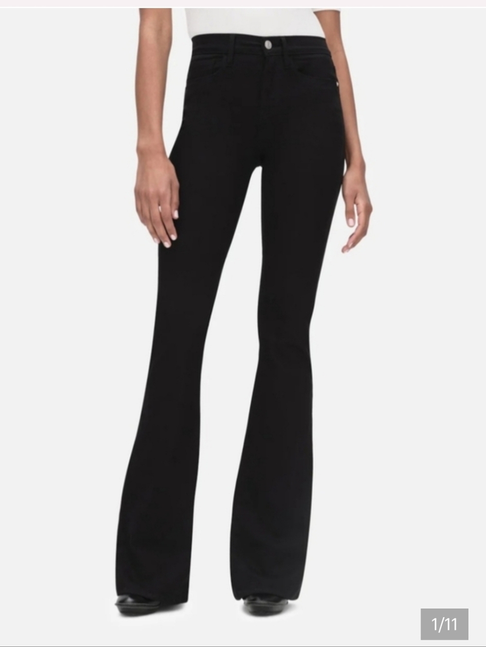 Frame Denim Le High Flare  Black High-Rise Flare Jeans NWT Size 33